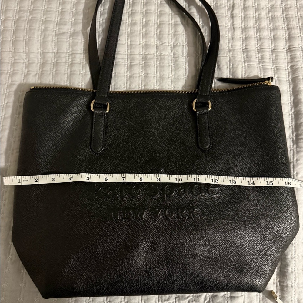 Kate Spade Black Pebbled Leather Tote With Matching Wallet - Picture 7 of 11